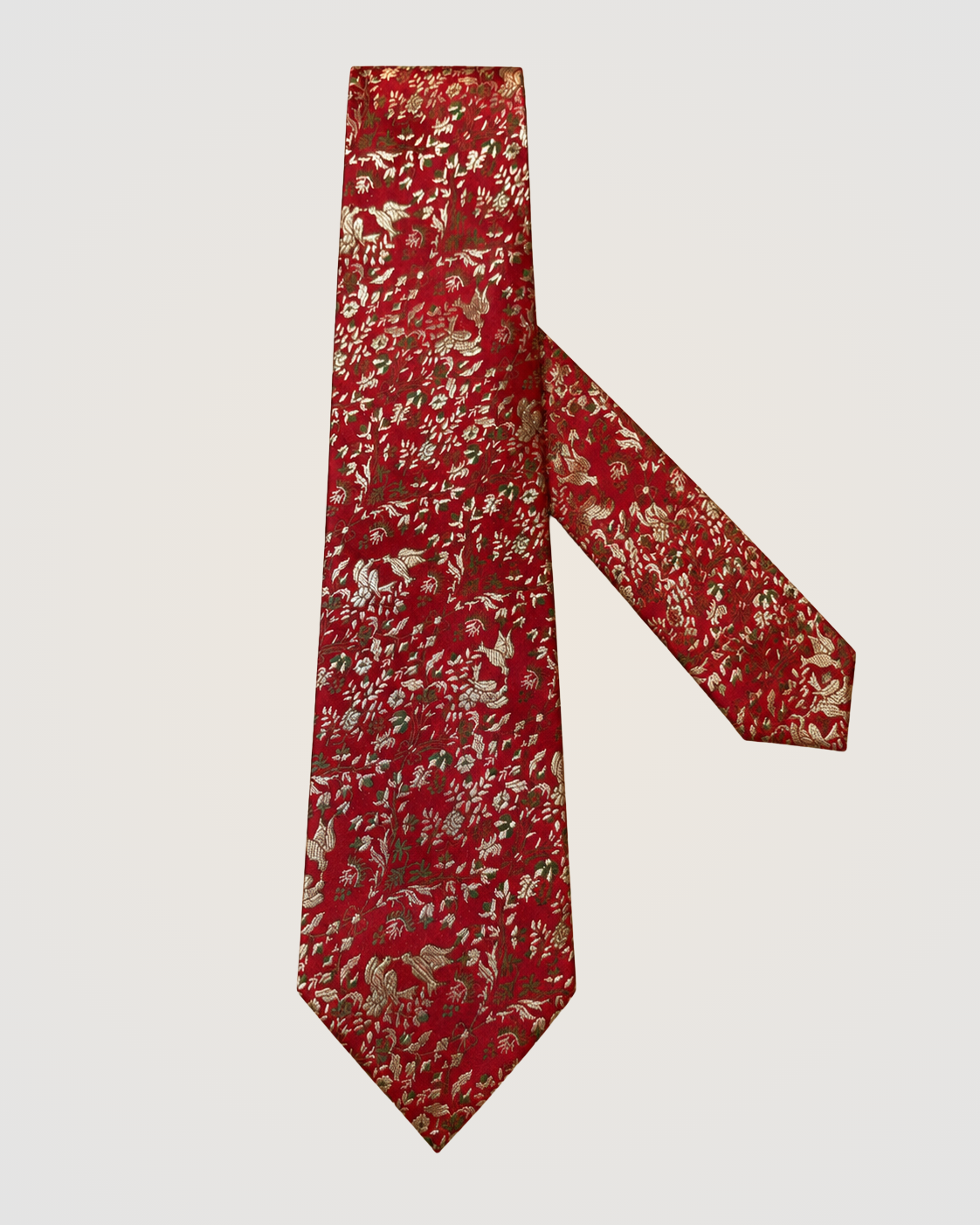 Natural Silk Brocade Tie ( Gül )