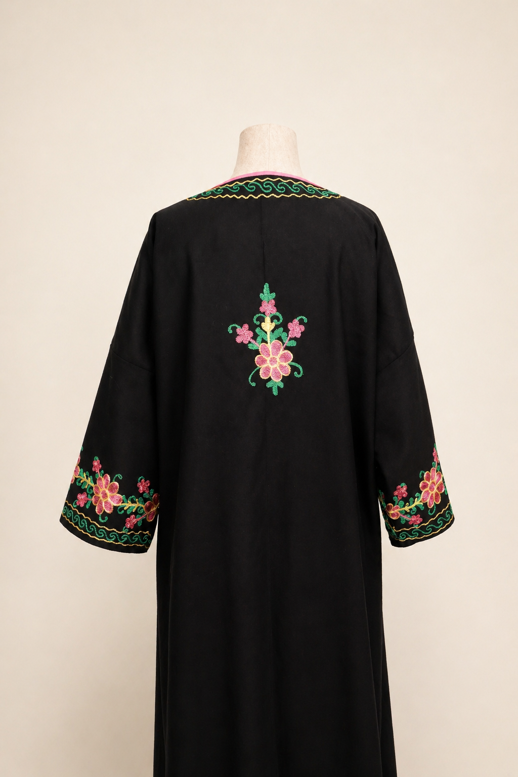 Black Floral Abaya
