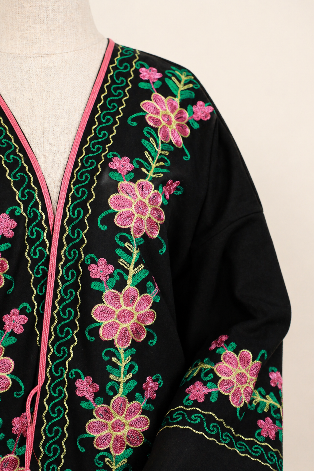 Black Floral Abaya