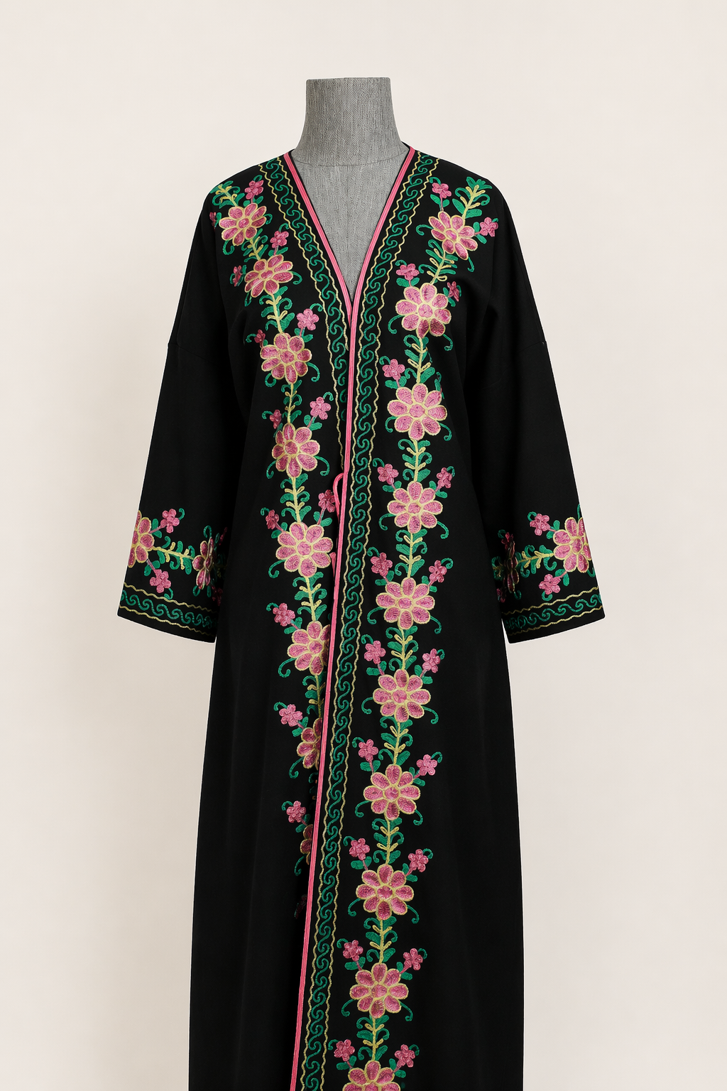 Black Floral Abaya