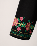 Black Floral Abaya